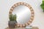 Indian Large Teak Mother of Pearl Inlay Round Mirror For Sale - Image 3 of 8