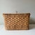 Tan 1970s Wicker Two Handle Lidded Basket For Sale - Image 8 of 9