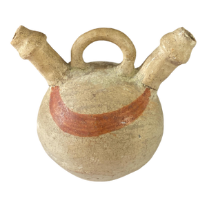 Rare South American Old Pottery, Clay Vessel Jar 8.75" H