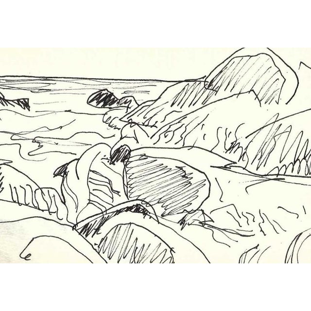 Drawing on paper by Robert Henry Angeloch (1922-2011). Estate stamp on the back. This is probably Long Island where he...