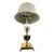 Vintage Frederick Cooper Style Hollywood Regency Brass Pineapple Table Lamp With Diffuser Shade For Sale