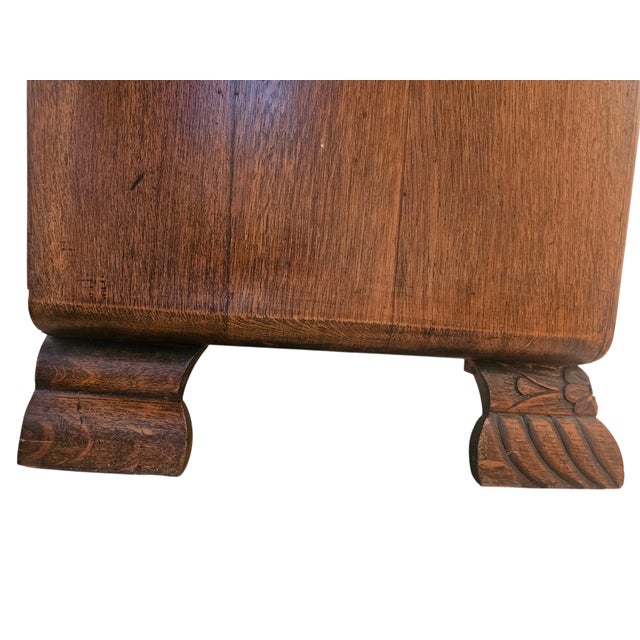 Brown 1940s English Oak Art Deco Sideboard For Sale - Image 8 of 10