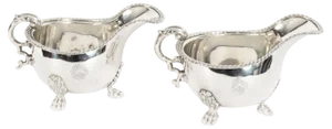 19th Century English Sheffield Silver Plated Sauce Boats, 1830, Set of 2