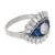 1970s Vintage Diamond Sapphire Platinum Ring, Size 7 For Sale - Image 5 of 7