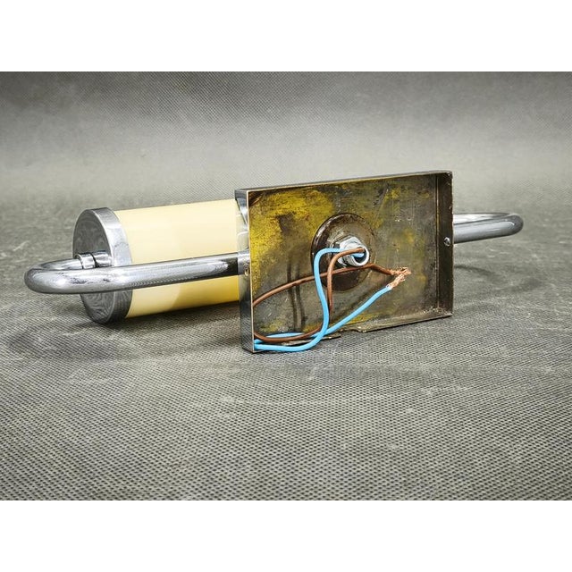 Art Deco Czech Chrome and Champagne Glass Wall Light, 1930s For Sale - Image 6 of 10