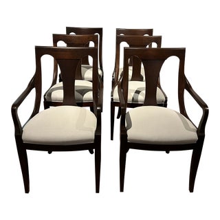 Empire Style Cherry Wood Dining Chairs Set of 4 Side Chairs For Sale
