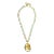 Chanel Signed Gold Plated Chain Necklace With CC Pendant 90's For Sale