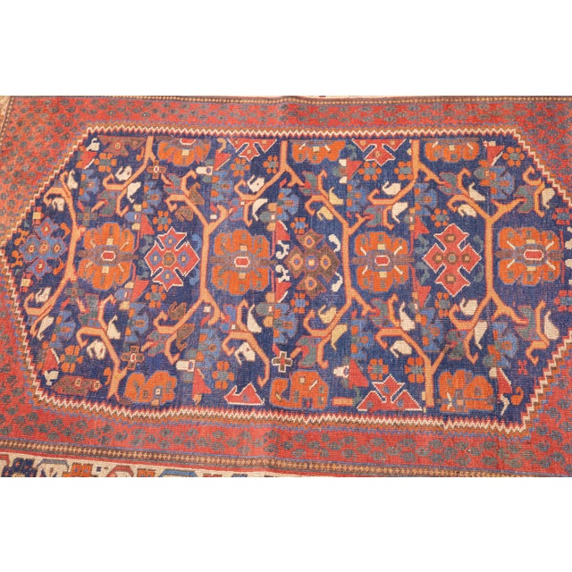 Antique Persian Afshar Rug 4'1" X 5’6" For Sale - Image 11 of 12