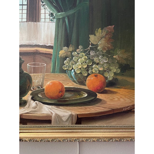 Vintage 20th Century Italian Still Life Framed Painting by Salvatore Langella For Sale In Houston - Image 6 of 13