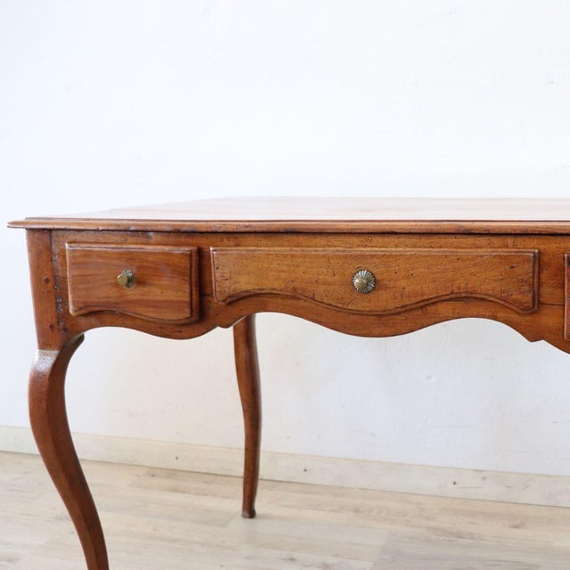 Antique Walnut and Cherry Wood Writing Desk, 1700s For Sale - Image 3 of 14