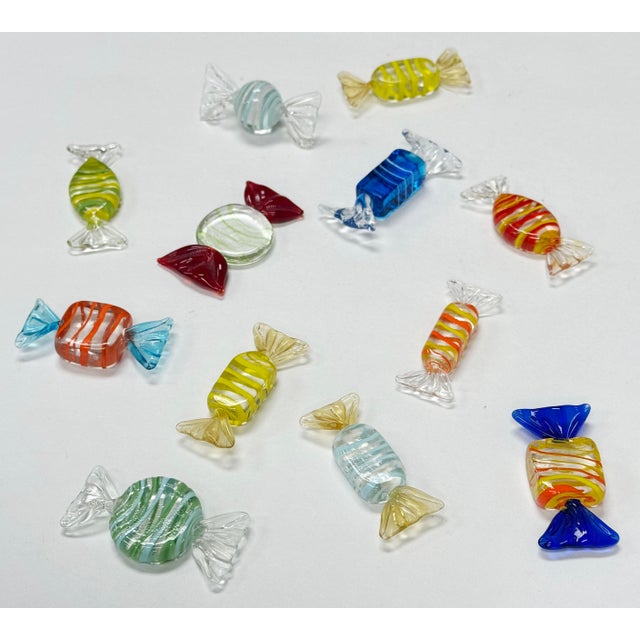 Figurative Vintage Murano Style Blown Glass Wrap Candies, Set of 12 For Sale - Image 3 of 6