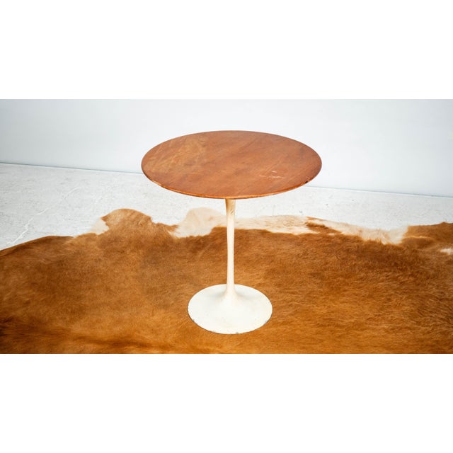 Wood Vintage Knoll International Saarinen Walnut Tulip Side Table For Sale - Image 7 of 13