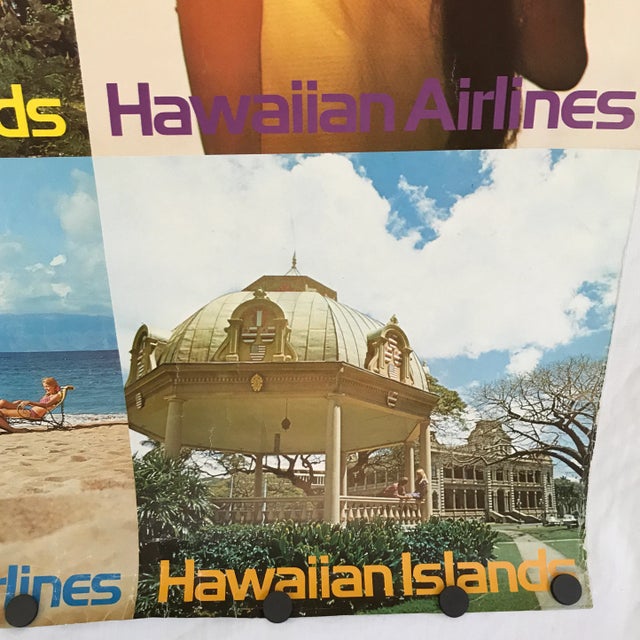 Paper Hawaiian Airlines Travel Poster New Zealand to Hawaiian Islands by Clark and Mathewson For Sale - Image 7 of 11