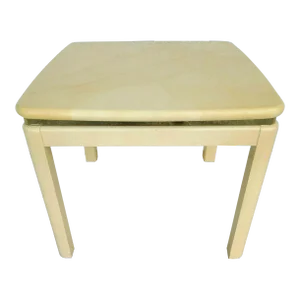 Karl Springer Style Faux Lacquered Goatskin Side End Table