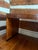 Early desk by Dutch cabinetmaker Jacob Kjaer of highly figured Birch, brass and black lacquered base. Newly refinished....
