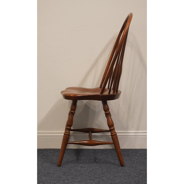 Late 20th Century High End Vintage Solid Cherry Early American Windsor Dining Side Chair 303-882 For Sale - Image 5 of 9