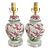 Mid 20th Century Chinese Plum Blossom Temple Jar Table Lamp on Lucite Bases - a Pair For Sale