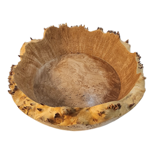 Incredible Handmade Jerry Smith Signed Burlwood Live Edge Bowl