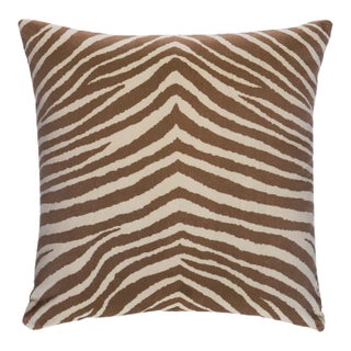 Schumacher Blixen Velvet 20" Pillow In Safari For Sale