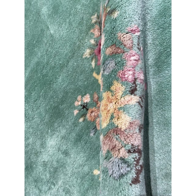 Green Antique Art Deco Chinese Rug, 3'1" X 5; For Sale - Image 8 of 9