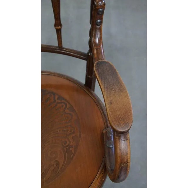 Brown Antique Wooden Armchair by Mundus for Thonet For Sale - Image 8 of 18