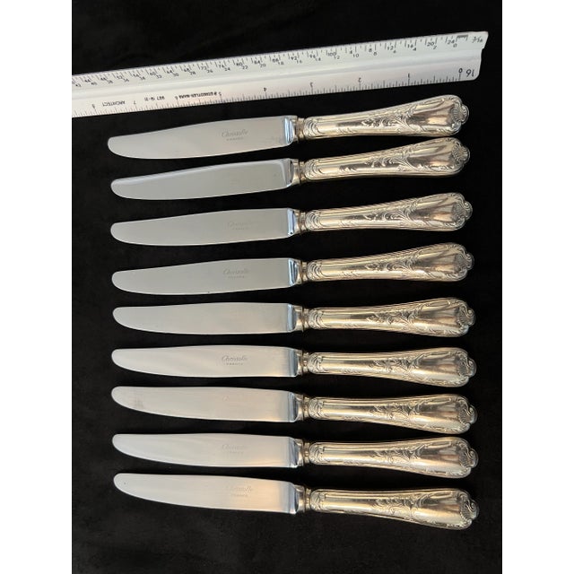 French Christofle Silver Plated Marly Desert Knife For Sale - Image 3 of 10
