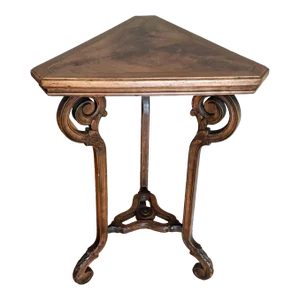 Antique Triangular Walnut Side Table