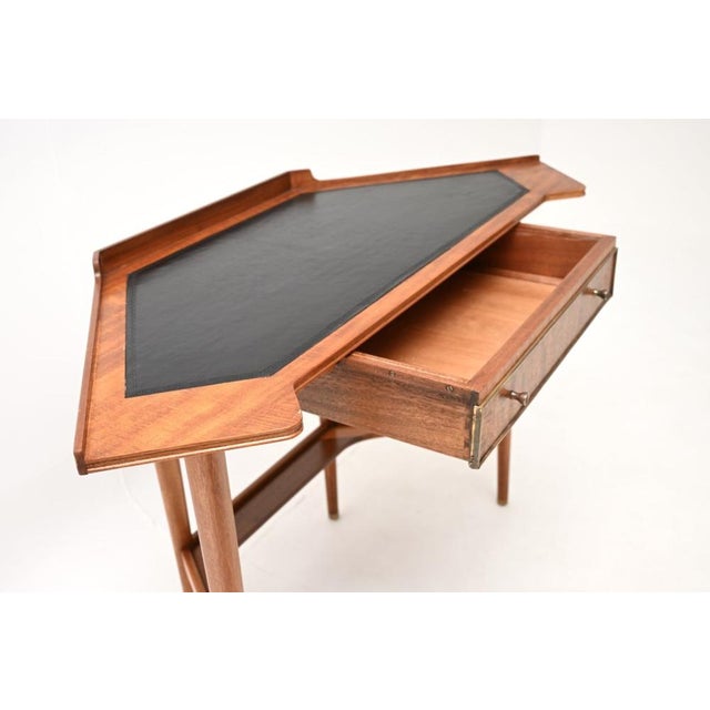 Vintage Corner Desk with Leather Top, 1960 For Sale - Image 9 of 11