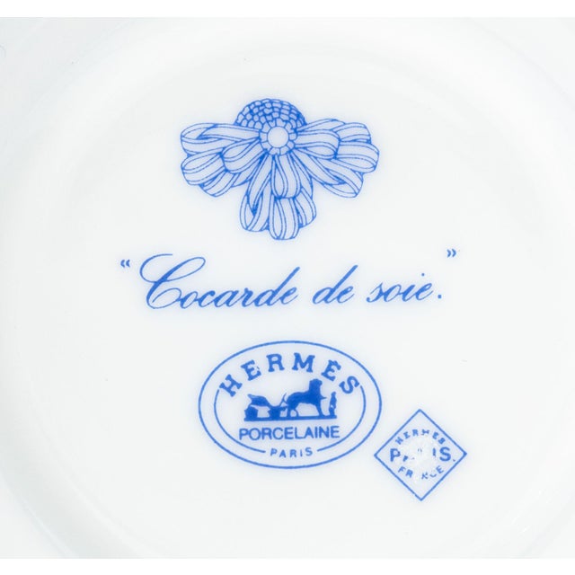 Hermes Paris "Cocarde De Soie" Porcelain Tea Service for 3 For Sale - Image 11 of 11
