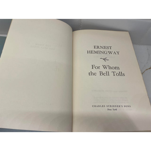 1950s Set of 2 Blue Fabric Vintage Books by Ernest Hemingway for Reading or Decor For Sale - Image 5 of 8