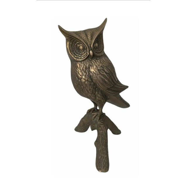 1960s Mid-Century Modern Monumental Brass Owl Sculpture For Sale - Image 13 of 13