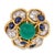 Contemporary French Vintage Emerald Sapphire Diamond 18k Yellow Gold Cocktail Ring, Size 6.5 For Sale - Image 3 of 7