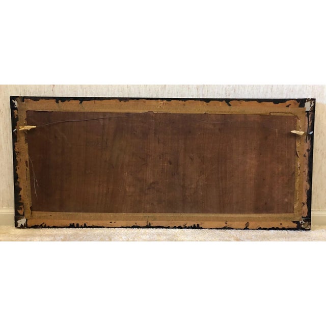 Art Nouveau Early 20th Century Alpine Lake Att. Pierre Rosenau Marquetry Panel Framed For Sale - Image 3 of 4