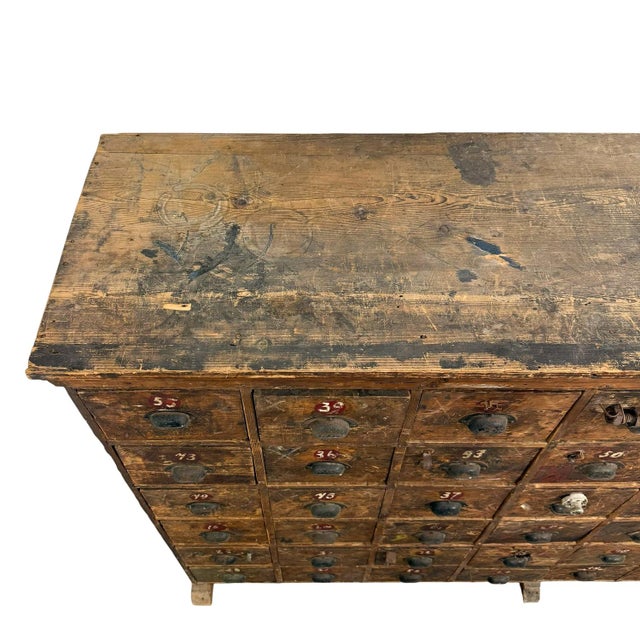 Large Antique Industrial Bank of Drawers with 48 Drawers, 1920s For Sale - Image 15 of 18