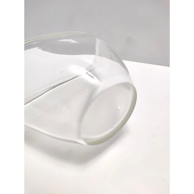 Vintage Transparent Hand-Blown Murano Glass Vase, Italy, 1950s For Sale - Image 9 of 10