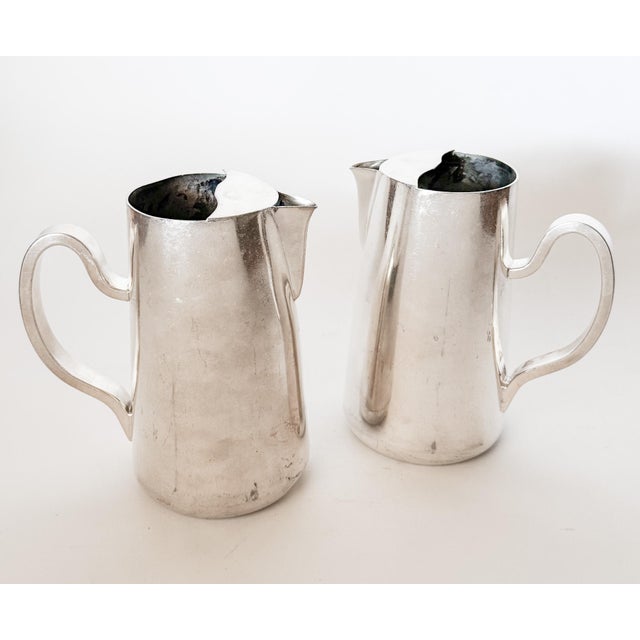 Silver Vintage Hotel Silver Serving Pitchers by d.w. Haber & Sons, New York, a Pair For Sale - Image 8 of 8