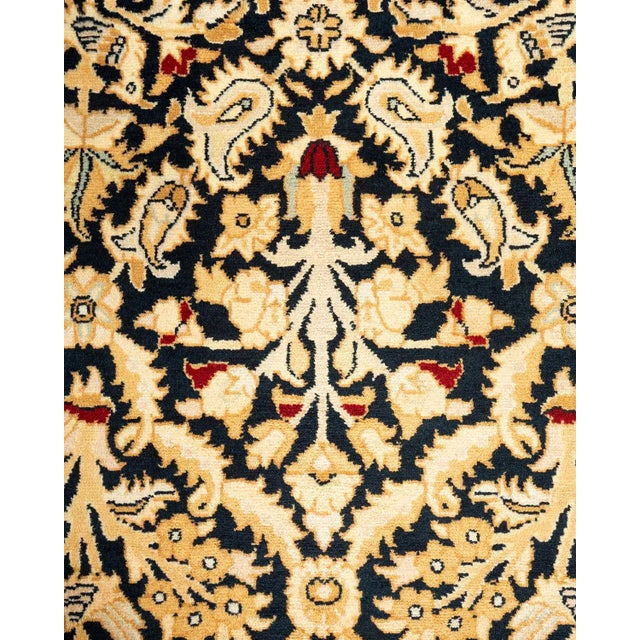 Traditional Mogul, One-of-a-Kind Hand-Knotted Area Rug in Black, 6' 1" x 8' 8" For Sale - Image 3 of 8