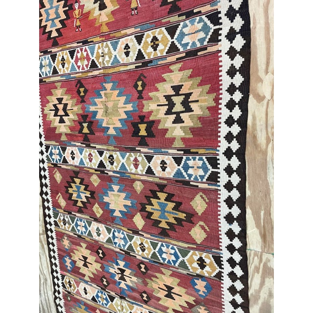 Tribal Antique Azerbaijan Kilim/ Rug Unusual,20th Century For Sale - Image 3 of 10