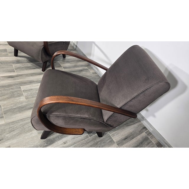 Wood Set of Armchairs by Jindrich Halabala, 1940s For Sale - Image 7 of 11