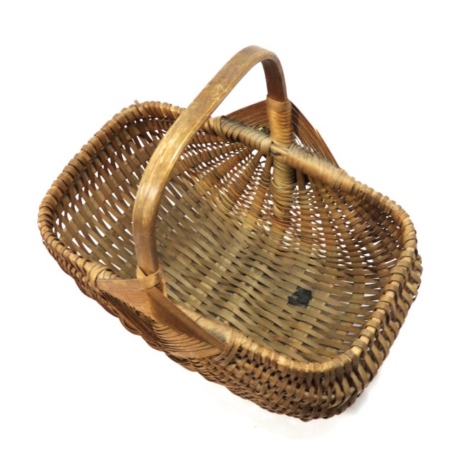 20th Century Maine Ash Splint Carry Basket Chairish