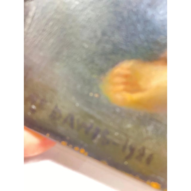 Oil Painting by Germaine Dawis, France, 1921 For Sale - Image 6 of 11