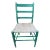 Antique Green Painted Rattan Chair Distressed Rustic Shabby Chic For Sale