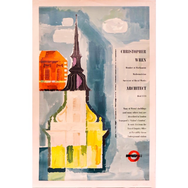1957 British Exhibition Posters (Set of 2) - Christopher Wren by Hans Unger, London Transport Museum For Sale - Image 4 of 7