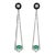 Mid 20th Century Inspired Emerald Diamond Earrings With Enamel in 14k Solid Gold- A Pair For Sale