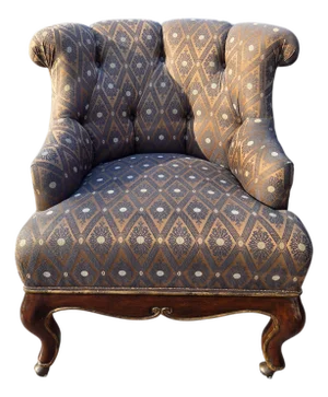 Marge Carson Boudoir Lounge Accent Chair French Tuffed Wingback Armchair Regency