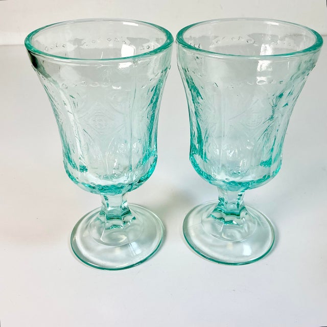 1970s Vintage Victorian Hollywood Regency Indiana Glass Co. Recollection Goblets - Set of 8 For Sale - Image 11 of 12