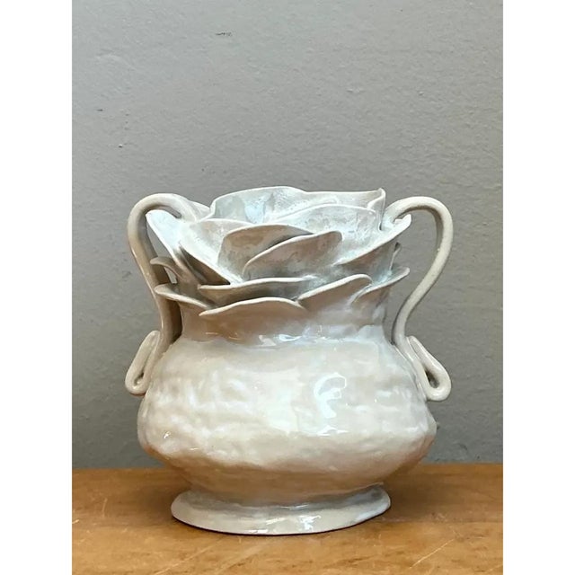 Vintage Handcrafted Ceramic Vase For Sale - Image 10 of 12