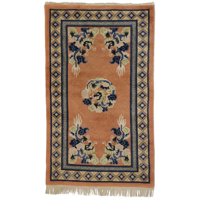 Antique Chinese Five Claw Dragon Pictorial Rug, 03'00 X 05'01 For Sale - Image 11 of 11
