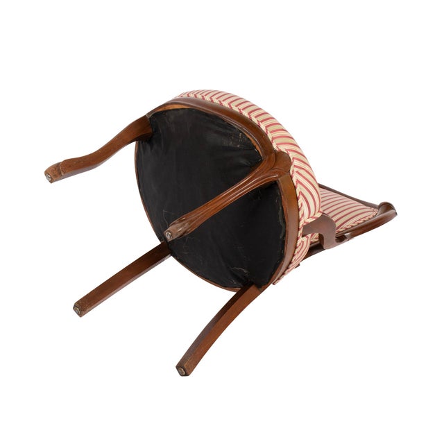 Mid 19th Century French Antique Mahogany Parlor Chairs With New Upholstery For Sale - Image 4 of 6