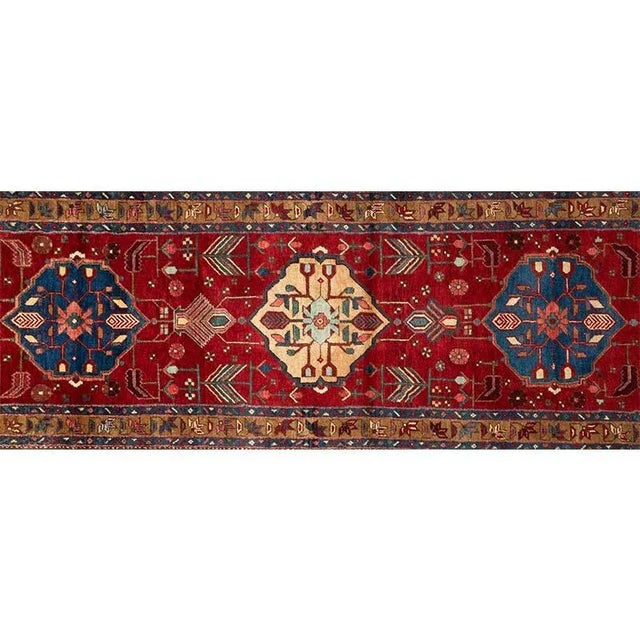 Textile 1950s Persian Heriz Runner Rug 2’9″ X 14’7″ For Sale - Image 7 of 10